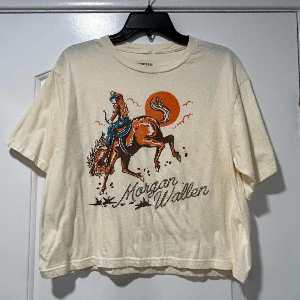 Women’s Morgan Wallen crop tshirt official tour merch Large